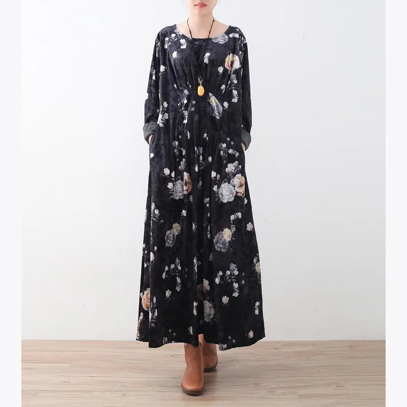 women black corduroy caftans trendy plus size prints traveling clothing 2017 patchwork maxi dresses Stylish A-Line Maxi Dress women black corduroy caftans trendy plus size prints traveling clothing 2017 patchwork maxi dresses Stylish A-Line Maxi Dress