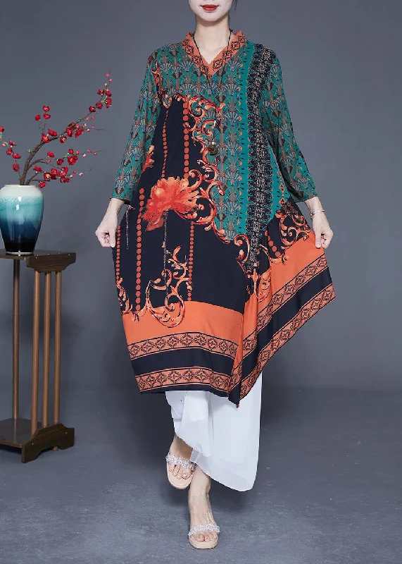 Women Green Asymmetrical Patchwork Print Silk Maxi Dresses Spring Elegant Maxi Dress with Lace Women Green Asymmetrical Patchwork Print Silk Maxi Dresses Spring Elegant Maxi Dress with Lace