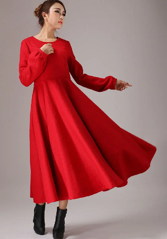 Wool Maxi Dress Red Long Dress Long Sleeve Dress (766) Fashionable Chiffon Maxi Dress Wool Maxi Dress Red Long Dress Long Sleeve Dress (766) Fashionable Chiffon Maxi Dress