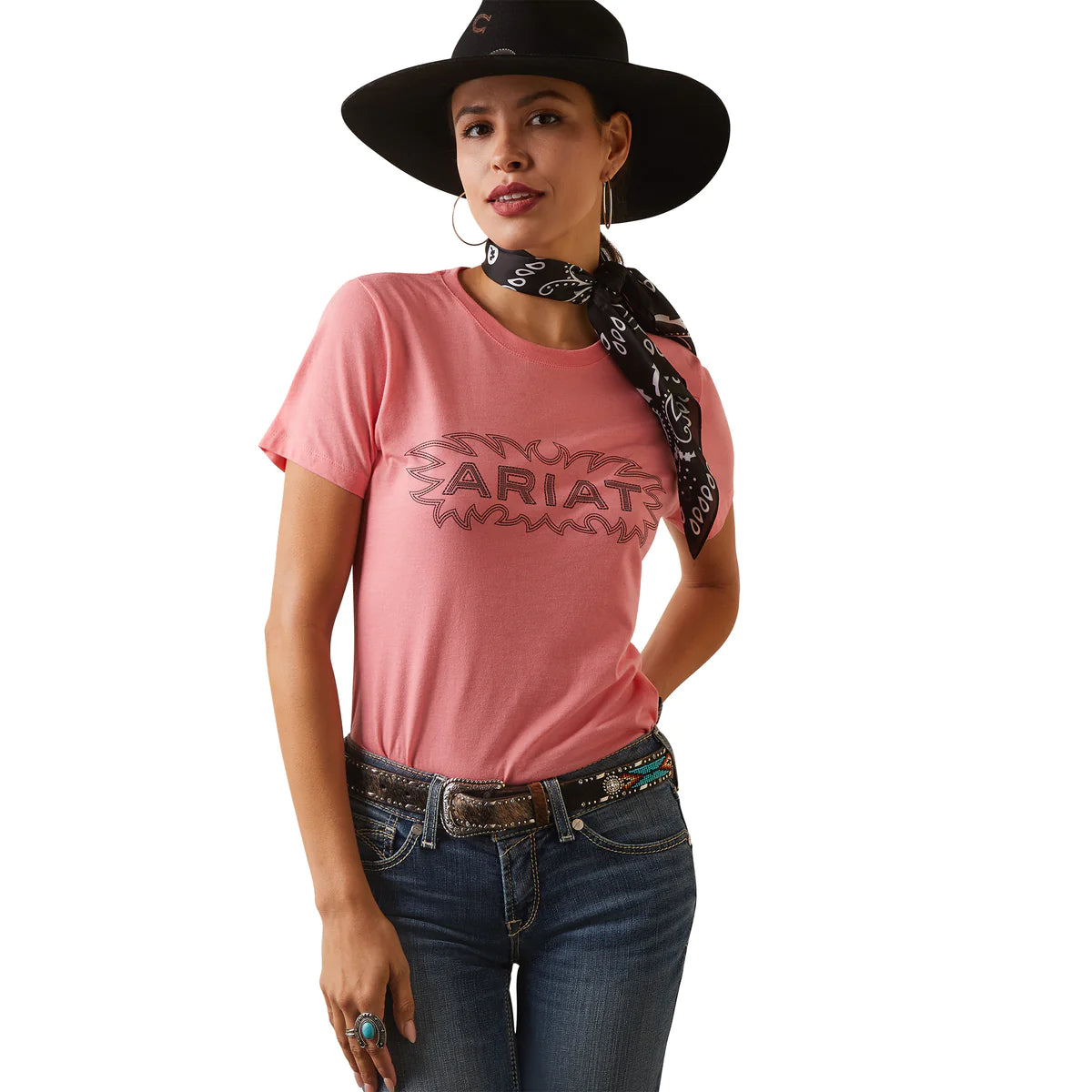 Ariat Stitch Tee - Coral Heather