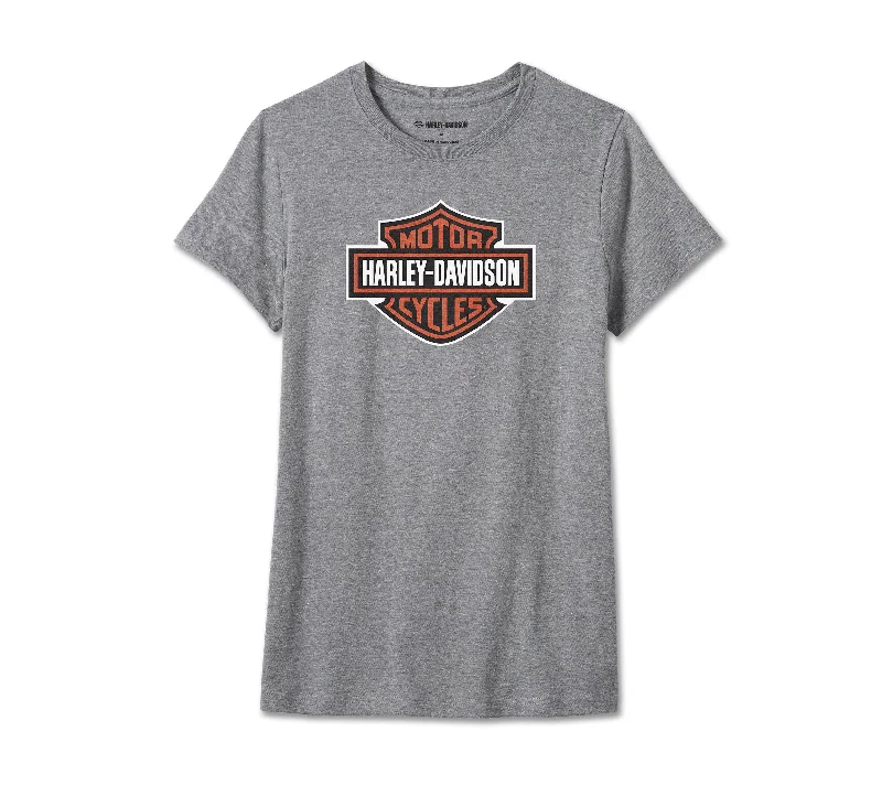 Harley-Davidson® Women's Bar & Shield Short Sleeve Tee - Medium Grey Heather