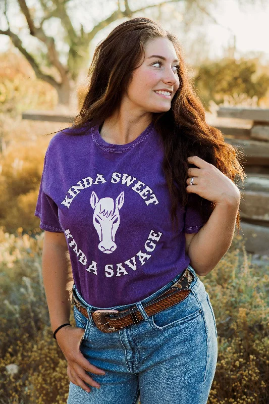 Kinda Sweet Kinda Savage Mineral Wash Tee