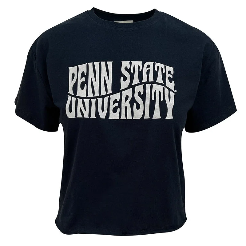 League Ladies PSU Wave Logo Cropped T-Shirt