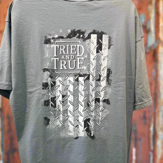 Tried & True Metal Flag Short Sleeve T-Shirt Mens or Womens