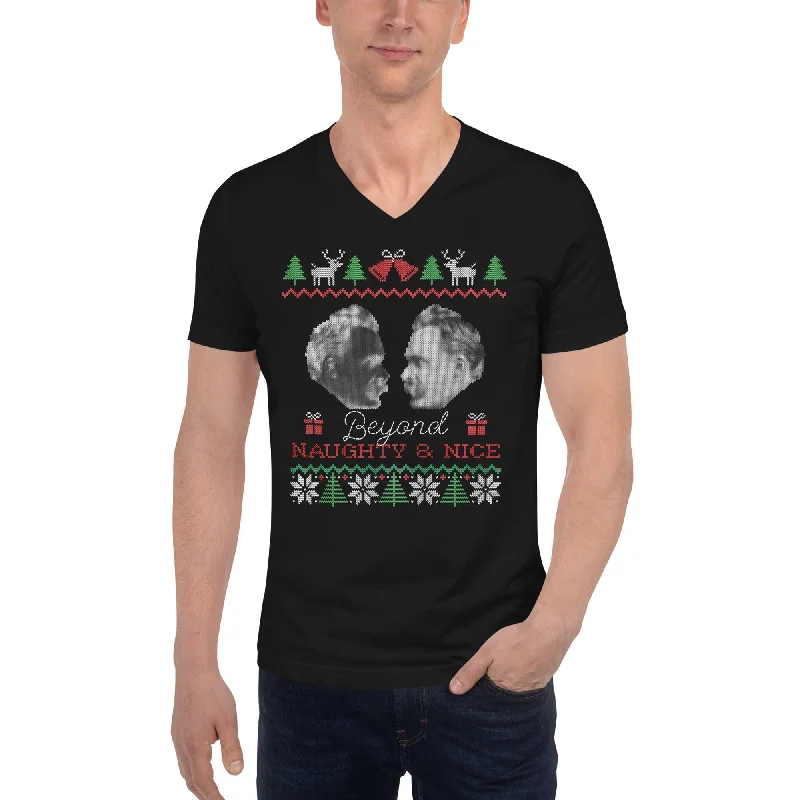 Nietzsche - Beyond naughty and nice - Unisex V-Neck T-Shirt