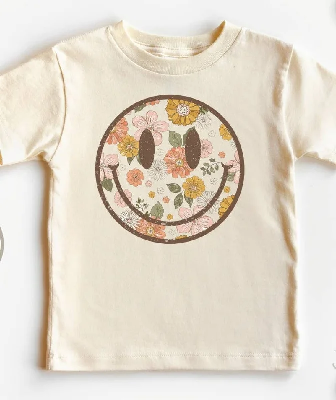 Retro Floral Smiley Face Tee