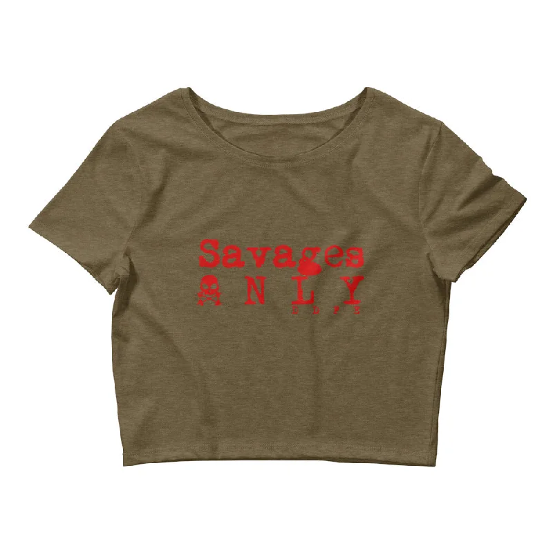 'Savages ONLY' Army Girl Crop Tee