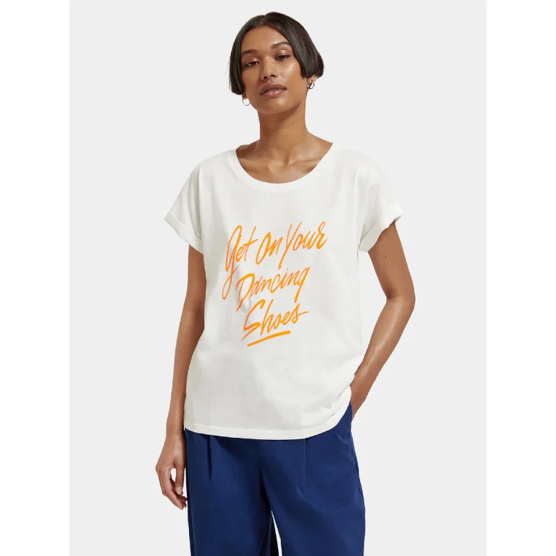 Scotch & Soda Monochrome graphic print relax tee- Off White