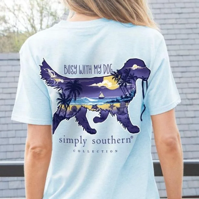 Simply Southern Women's Short Sleeve T-Shirt Busy With My Dog