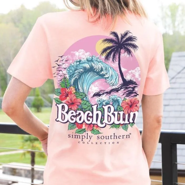 Simply Southern Women's Short Sleeve T-Shirt Beach Bum