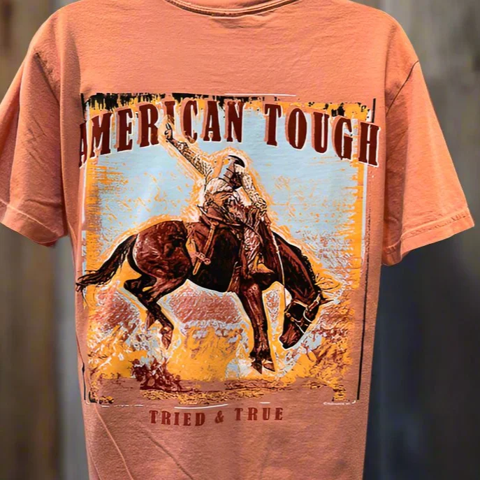 Tried & True "American Tough" Rodeo Bronco Short Sleeve T-Shirt Mens or Womens