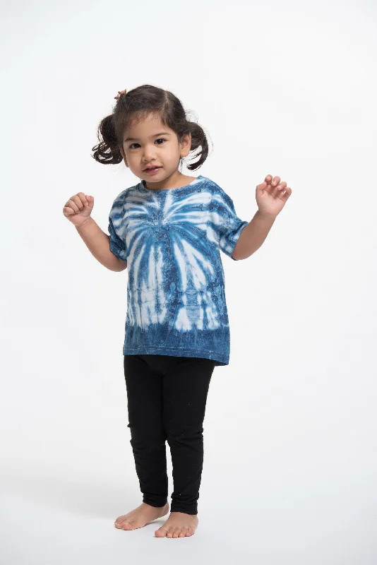 Unisex Kids Indigo Tie Dye Spider T-shirt