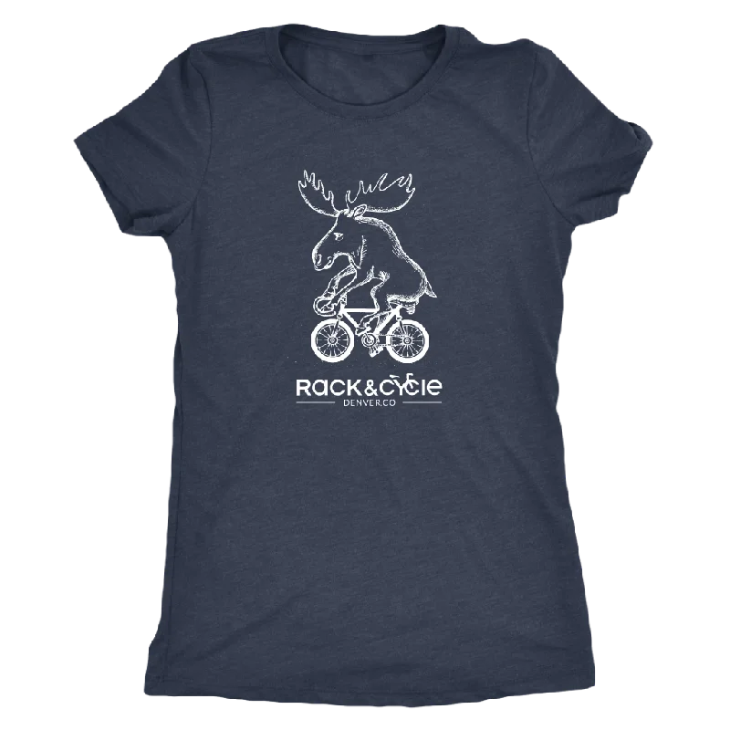 Women's Moose T-Shirt (white ink)