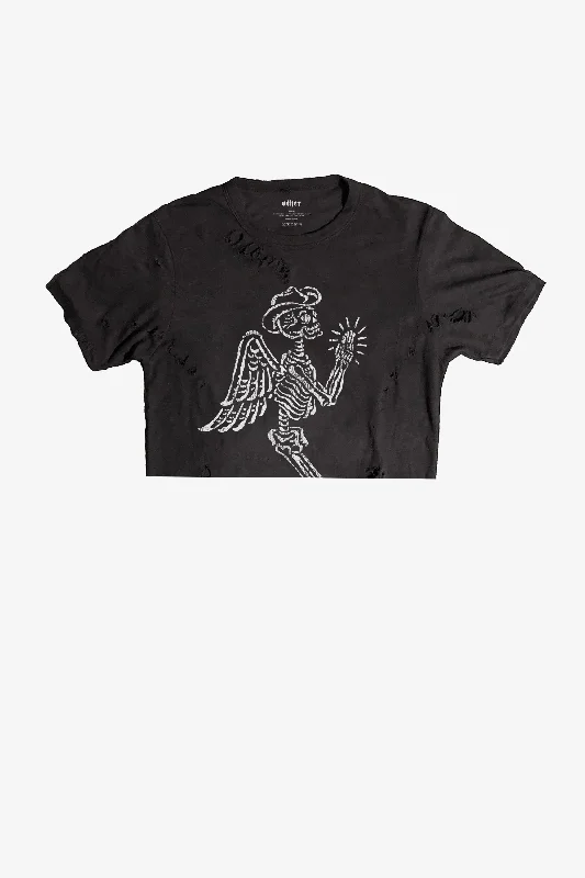 Skeleton Cowboy Cropped Thrasher Tee