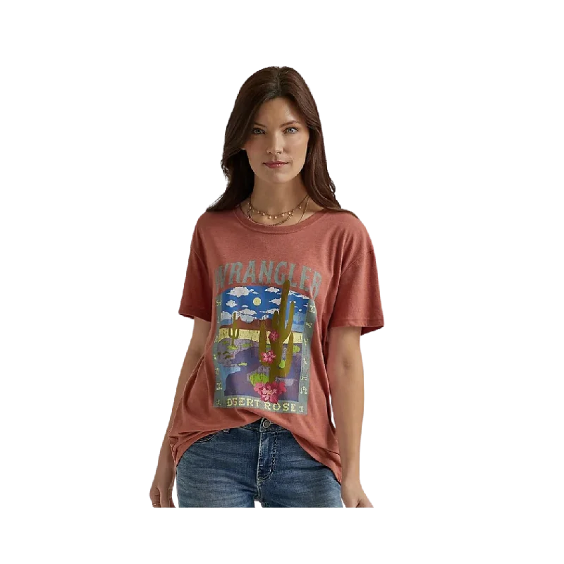 Wrangler Ladies Western Graphic  Boyfriend T-Shirt Elegant Classic Vintage
