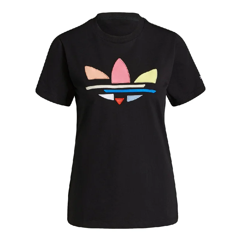 adidas Women's Adicolor Shattered Trefoil T-Shirt Rayon Velvet Corduroy