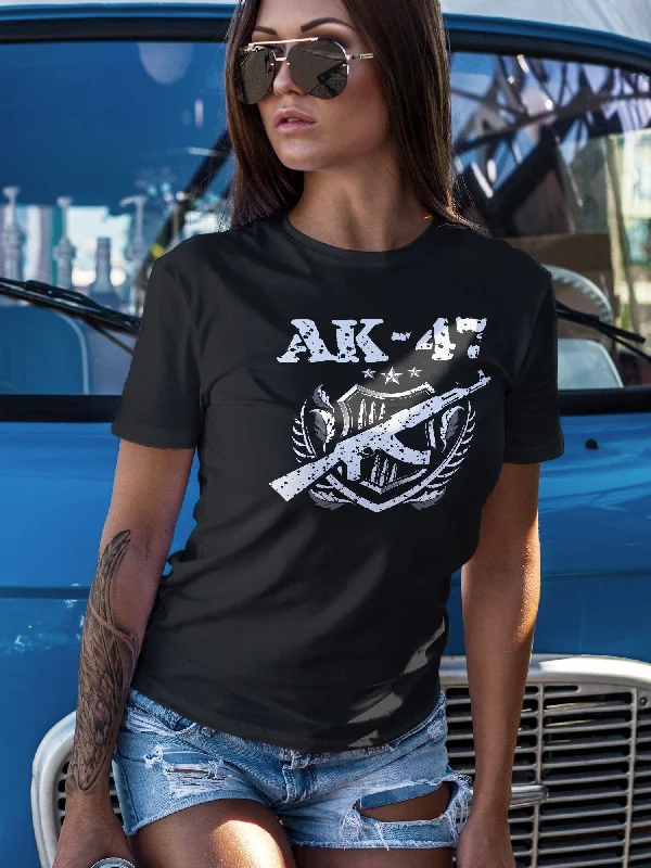 AK-47 Grunge - Women's T-Shirt Chenille Blend Fleece Blend Nylon Blend