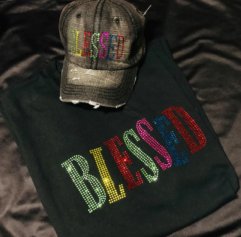 Blessed Custom T-Shirt or Hat Print Jacquard Patchwork