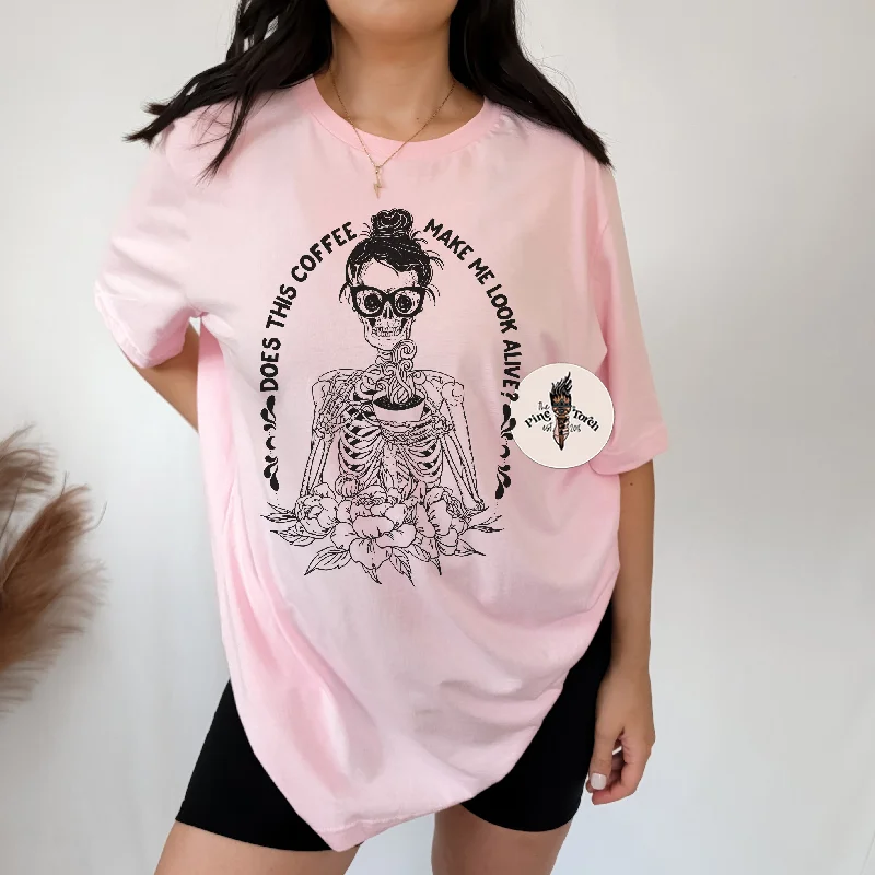 COFFEE SKELETON // UNISEX TEE Boxy Fit Fitted Loose