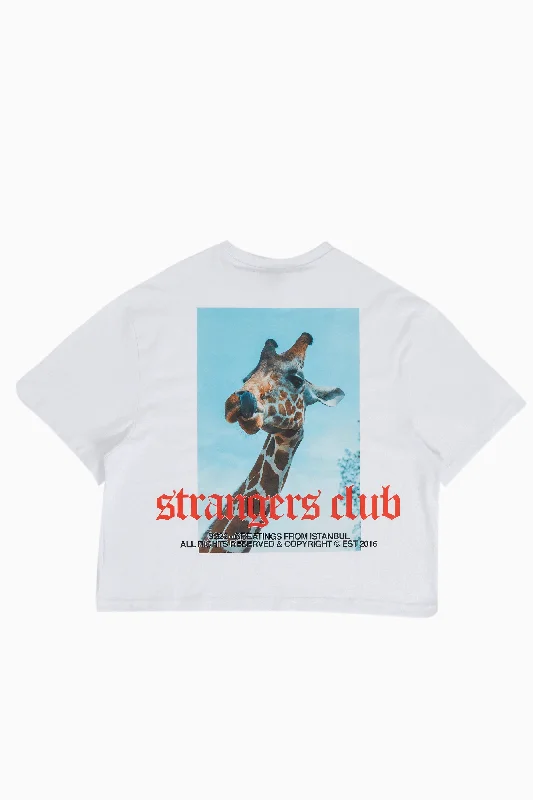 Strangers Club v2.001 / Women Oversize T-shirt V-Neck T-Shirt Long Sleeve Cotton