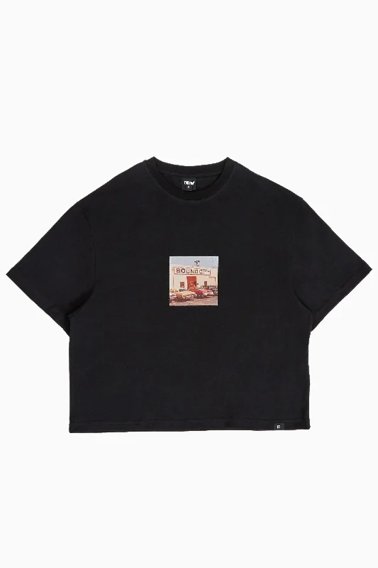 Sound City / Women Oversize T-shirt Print Jacquard Patchwork