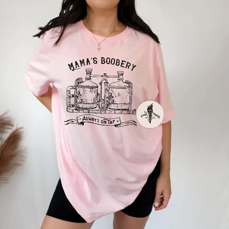 MAMA'S BOOBERY // UNISEX TEE Spandex Blend Rayon Blend Denim Blend