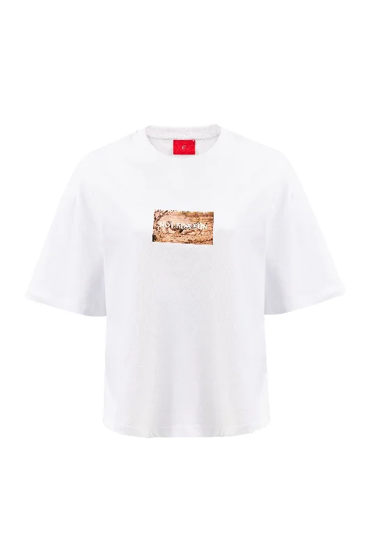 Not For Fun 006 / Women Oversize T-shirt Houndstooth Herringbone Solid