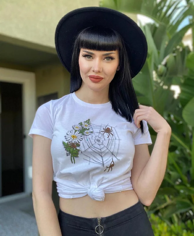 Daisy Spiderweb  -  Women's Tee - Next Level tee Collared Crew Neck Turtle Neck