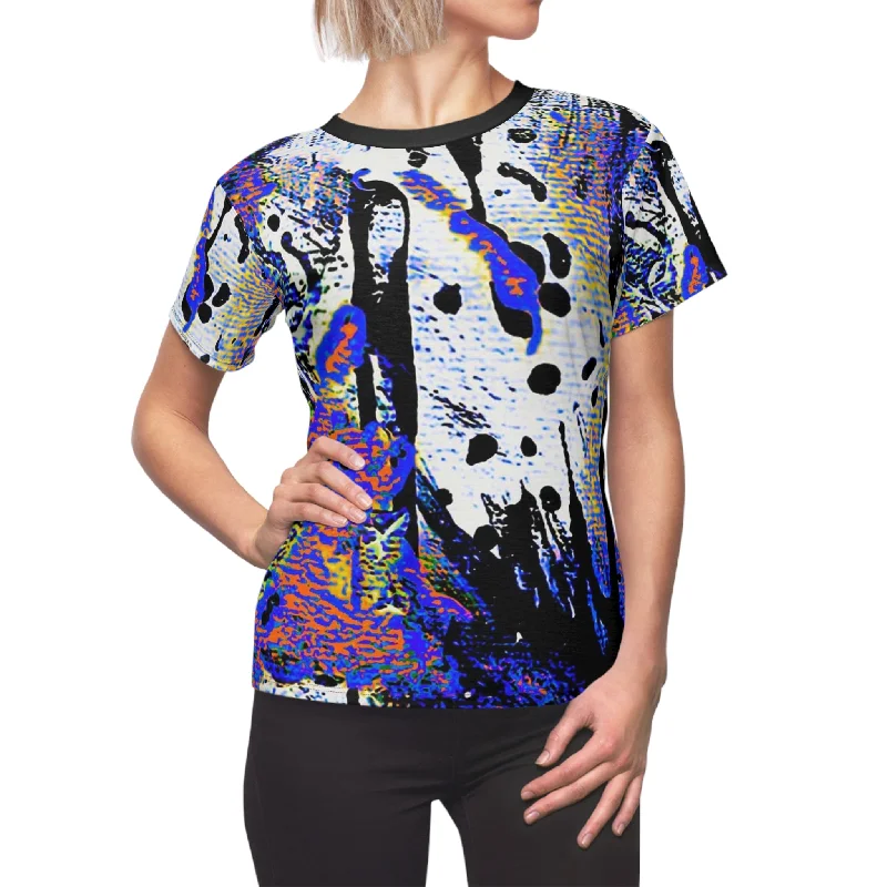 "Dreamy Love" (Cosmic Fusion - Sapphire II) - Women's Crew Neck Tee (w/out heart) Fitted T-Shirt Seamless Stretchy "Dreamy Love" (Cosmic Fusion - Sapphire II) - Women's Crew Neck Tee (w/out heart) Fitted T-Shirt Seamless Stretchy