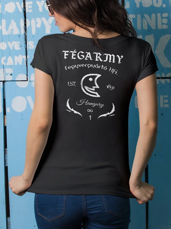 Hungary FEG - Women's T-Shirt Zippered Front Buttoned Front Snap Front