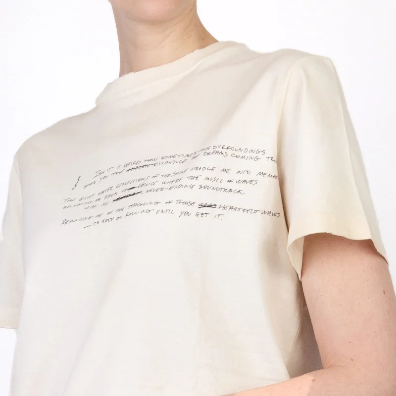 GOLDEN GOOSE T-SHIRT GWP01220.P001390 11421 BIANCO HERITAGE  Mesh Canvas Denim