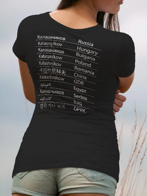 Kalashnikov Languages - Women's T-Shirt Real Fur Shearling Chenille