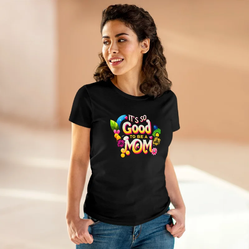 "Mom's Bliss Tee: It's So Good to Be a Mom!" Polka Dot Checkered Tartan