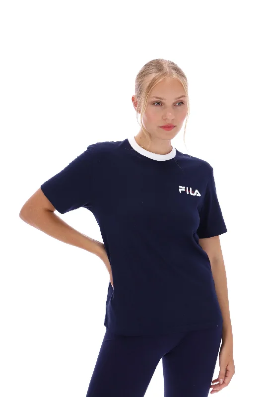 Pria Womens T-Shirt Zippered Buttoned Snapped