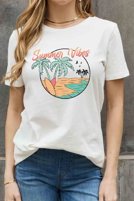Full Size SUMMER VIBES Graphic Tee Rayon Fabric Velvet Fabric Corduroy Fabric