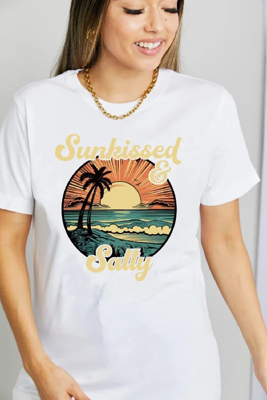 SUNKISSED & SALTY Graphic T-Shirt Ribbed T-Shirt High Neck Heavyweight