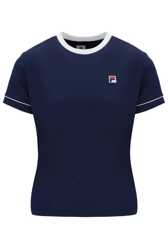 Womens Tennis T-Shirt Asymmetrical Pockets Print