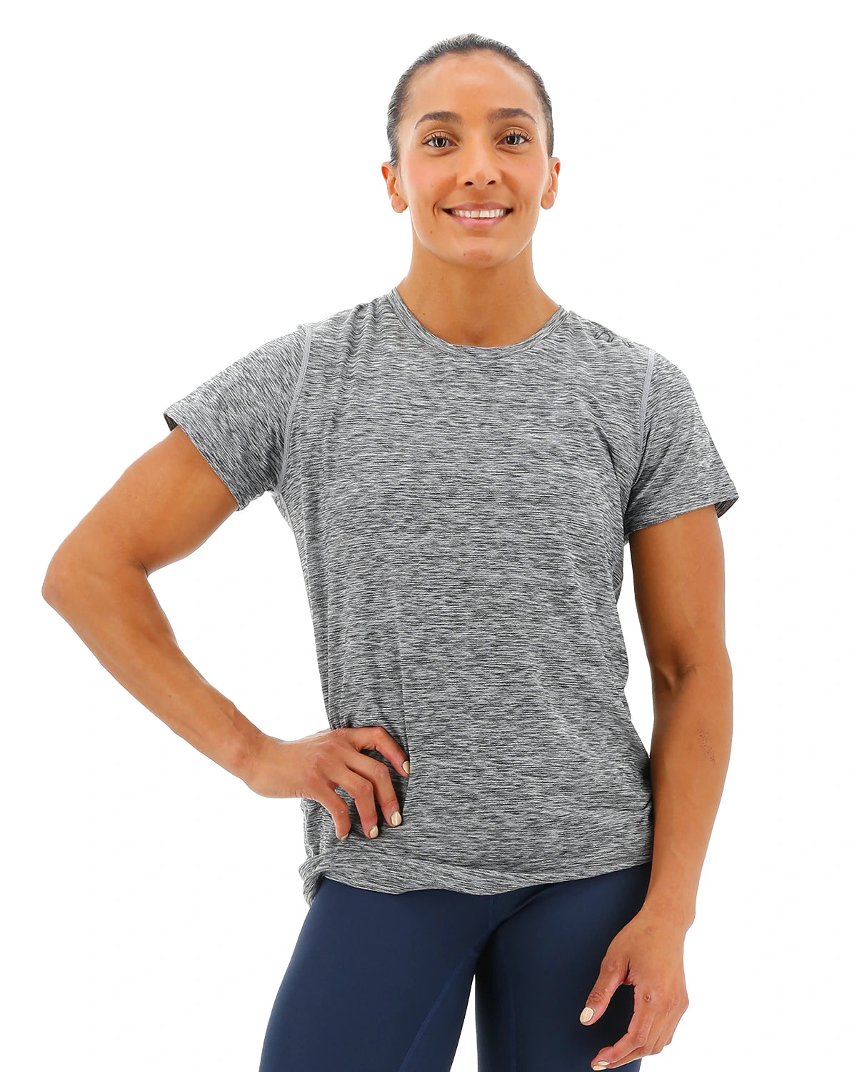 TYR Airtec™ Women's Short Sleeve Tee - Heather Grey Elasticated Padded Insulated