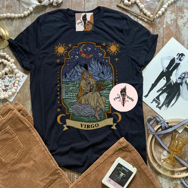 VIRGO // UNISEX TEE Asymmetrical Pockets Print