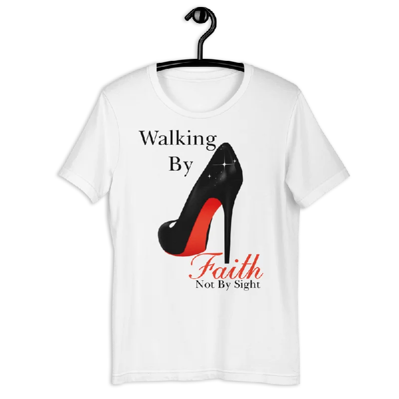 WALKING BY FAITH Short-Sleeve Unisex T-Shirt Basic T-Shirt Crew Neck Short Sleeve