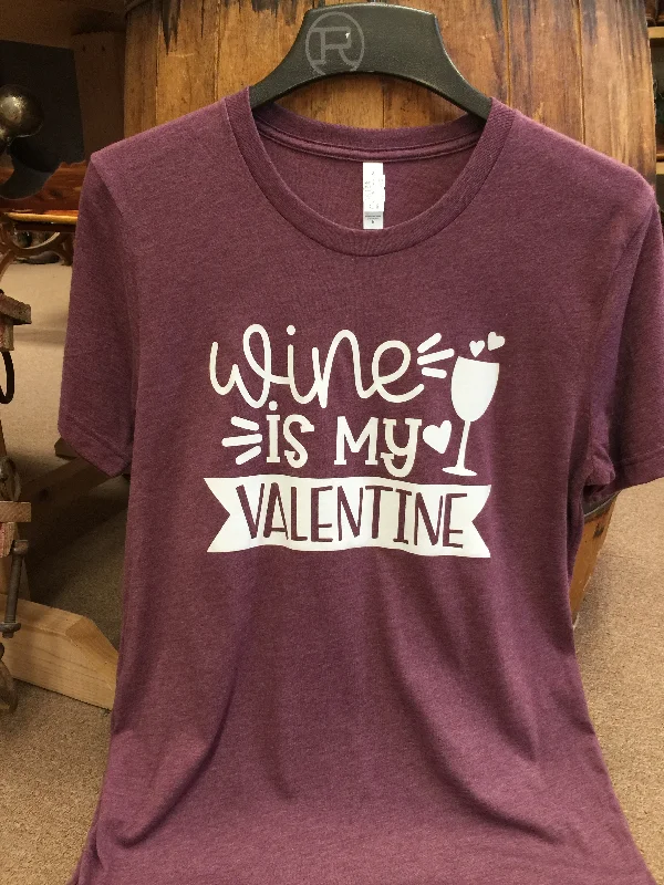 "Wine Is My Valentine" Women's T-shirt Elasticated Padded Insulated