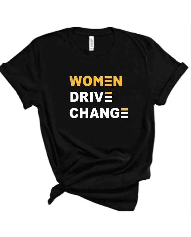 Women Drive Change - Boyfriend Tee - Black - GOLD Oversized T-Shirt Spandex breathable Women Drive Change - Boyfriend Tee - Black - GOLD Oversized T-Shirt Spandex breathable