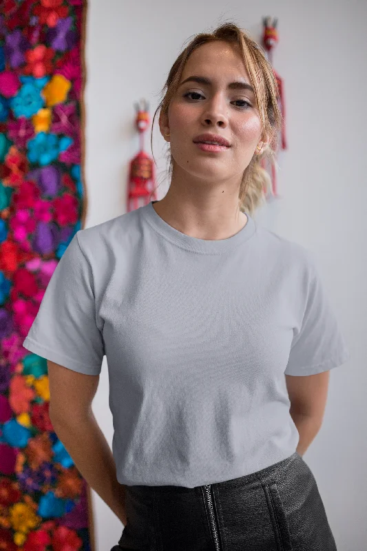 Women's Round Neck Plain T-Shirt - Grey (Regular fit) Machine Wash Dry Clean Hand Wash Women's Round Neck Plain T-Shirt - Grey (Regular fit) Machine Wash Dry Clean Hand Wash