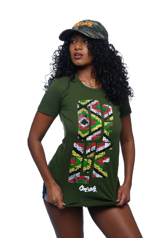 Spread Love African Print Tee Ribbed T-Shirt High Neck Heavyweight