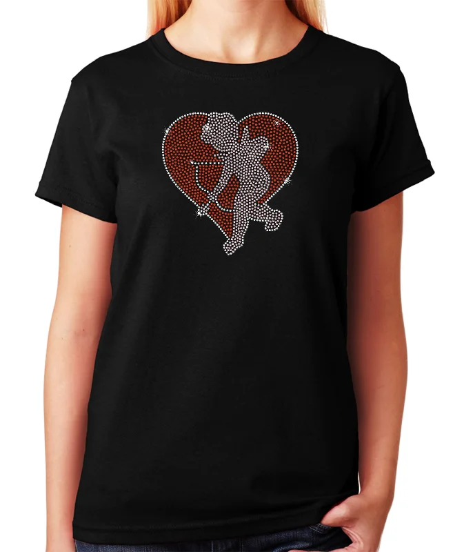 Women's/Unisex Rhinestone T-Shirt with Red Heart with Cupid and His Bow and Arrow - Valentines Shirt Chenille Blend Fleece Blend Nylon Blend Women's/Unisex Rhinestone T-Shirt with Red Heart with Cupid and His Bow and Arrow - Valentines Shirt Chenille Blend Fleece Blend Nylon Blend