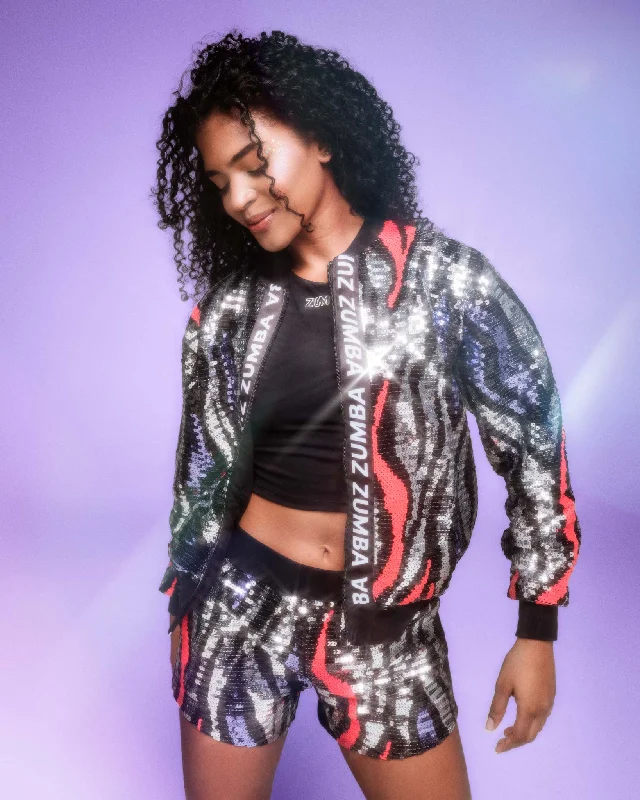 Funscape Sequin Bomber Jacket