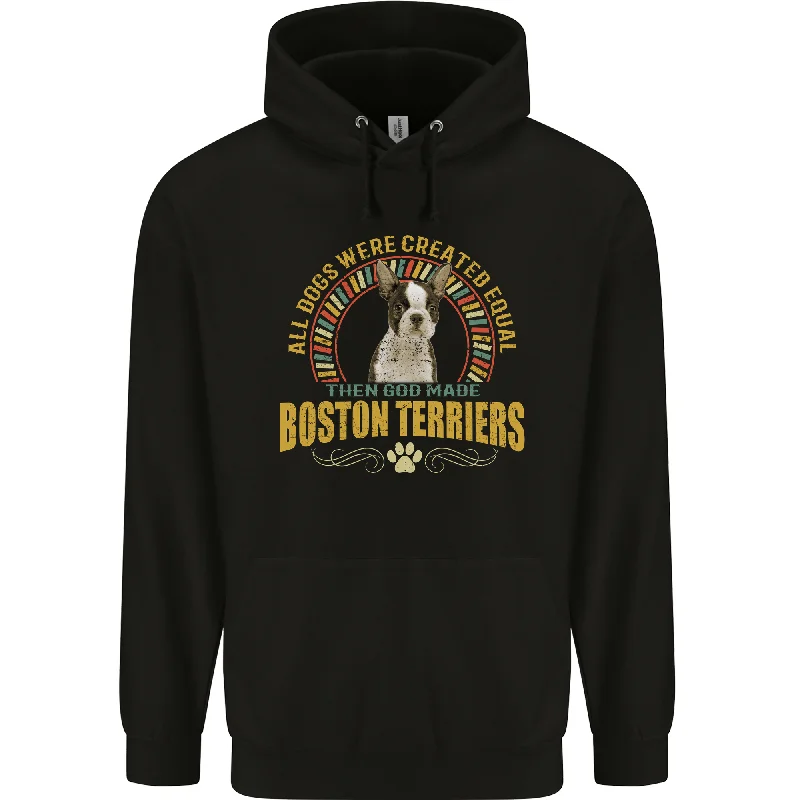 A Boston Terrier Dog Mens 80% Cotton Hoodie