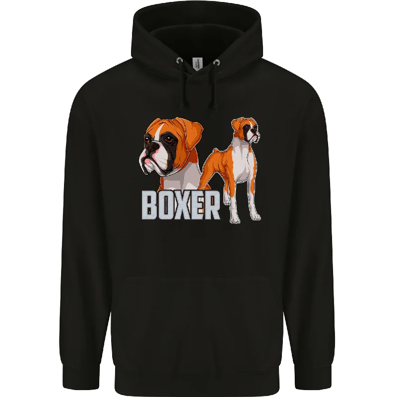 A Boxer Illustration Dog Mens 80% Cotton Hoodie