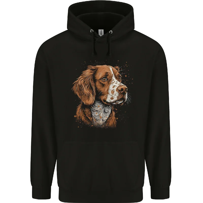 A Brittany Spaniel Dog Mens 80% Cotton Hoodie