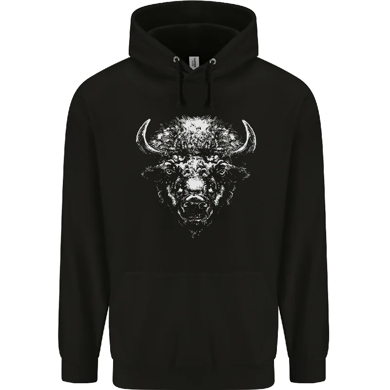 A Buffalo Head Mens 80% Cotton Hoodie